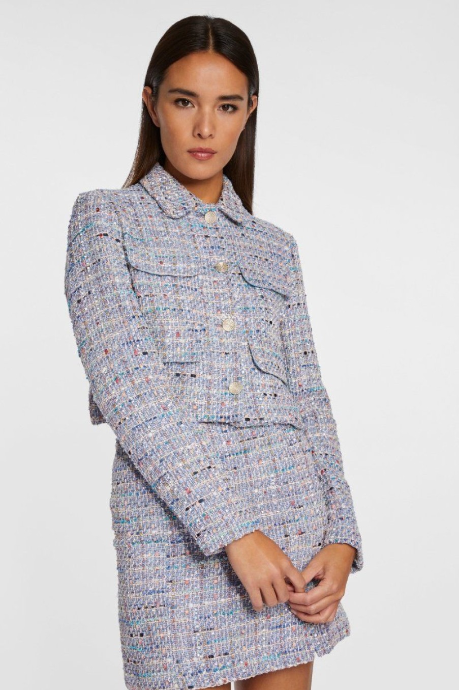 Clearance Rich & Royal Boucle-Jacke French Blue